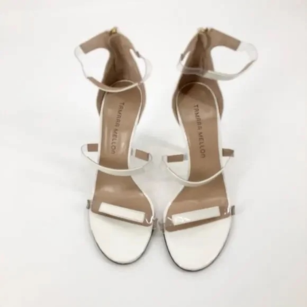 Tamara Mellon Frontline Sandal 37.5 Cream Ivory - Picture 2 of 4